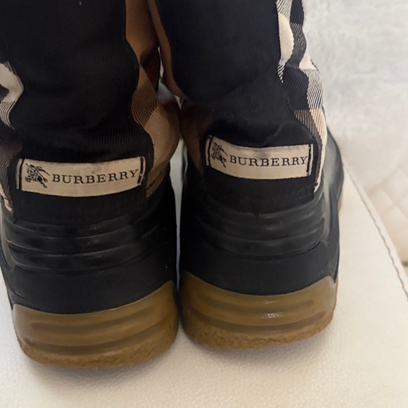 Burberry Black and Tan Plaid Boots - Picture 3 of 6